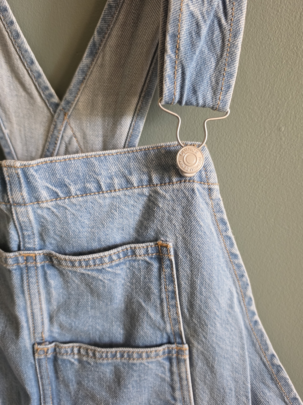 Quince NWOT 100% Organic Cotton Overalls Icey Blue - Picture 4 of 5